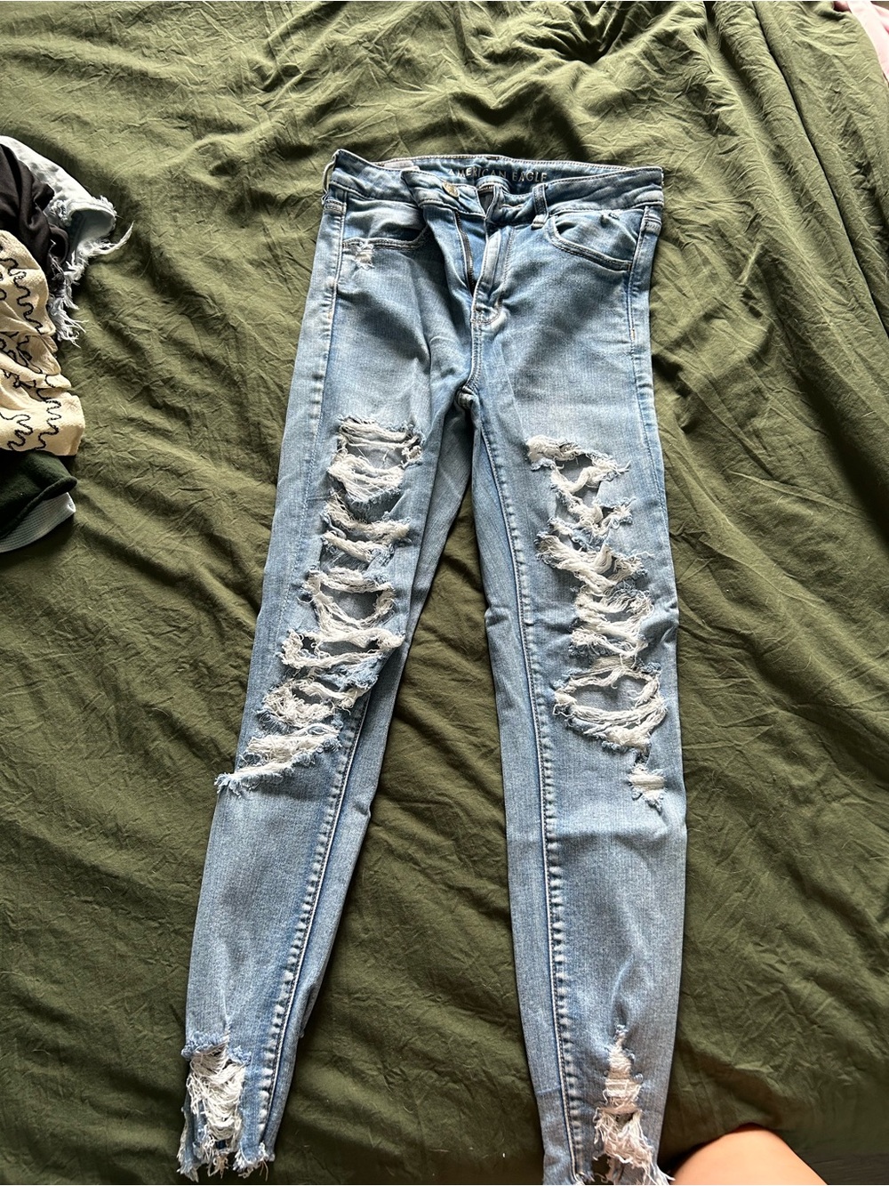 American Eagle Outfitters Light Blue Distressed Jeggings